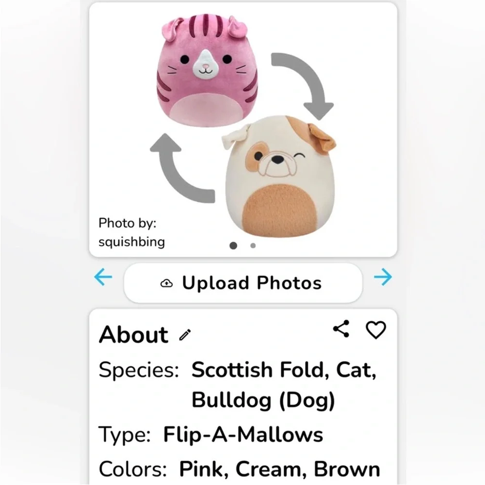 Squishmallows Flip A Mallow Geraldine the Cat & Brock the Bulldog Reversible - Picture 3 of 11